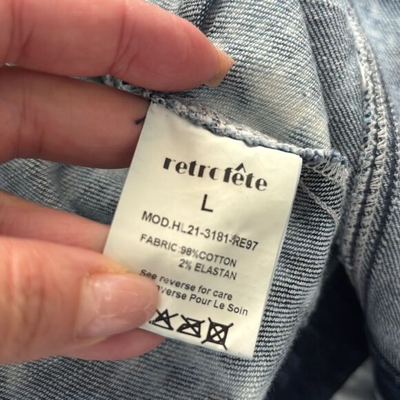 Retrofête One-Shoulder Denim romper, L - Picture 14 of 14